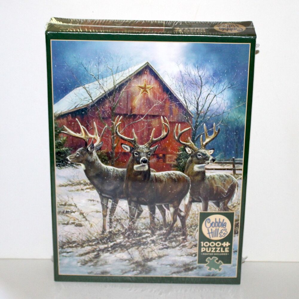 Cobble Hill Puzzle Three Kings 1000 pieces NEW Sealed Deer Country Barn winter